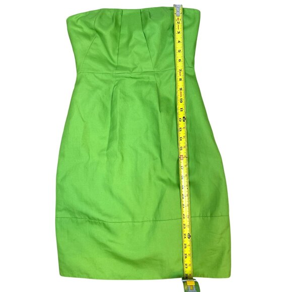 J. Crew Lime Green Strapless Cotton Summer Party Cocktail Mini Dress w/ Pockets - Picture 13 of 13
